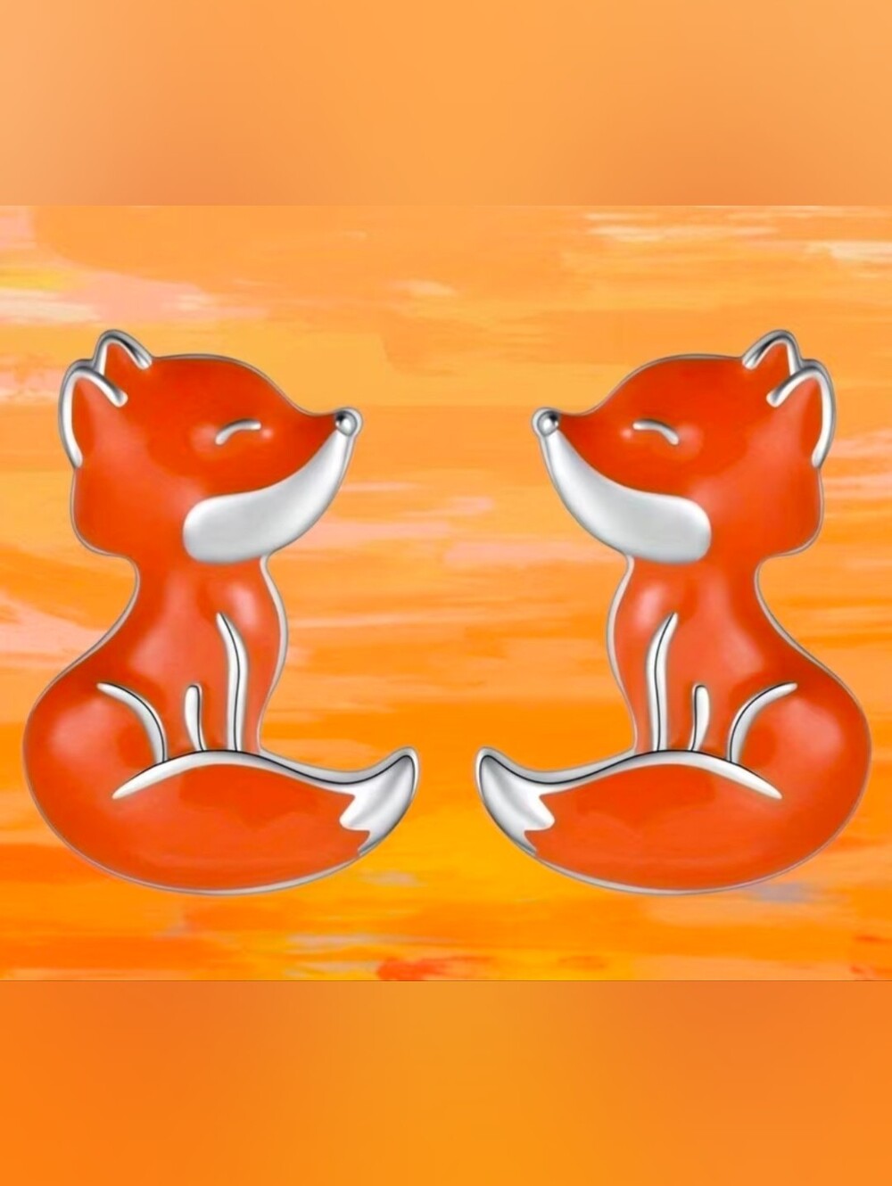 $8 Each Or Bundle 5/$20 Orange Fox Stud Earrings